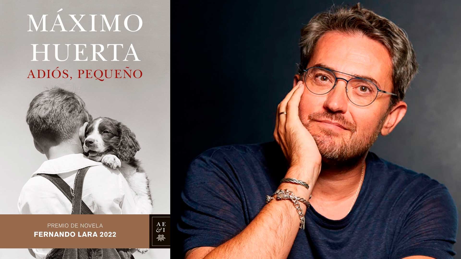Porta de libro adiós pequeño y foto del autor