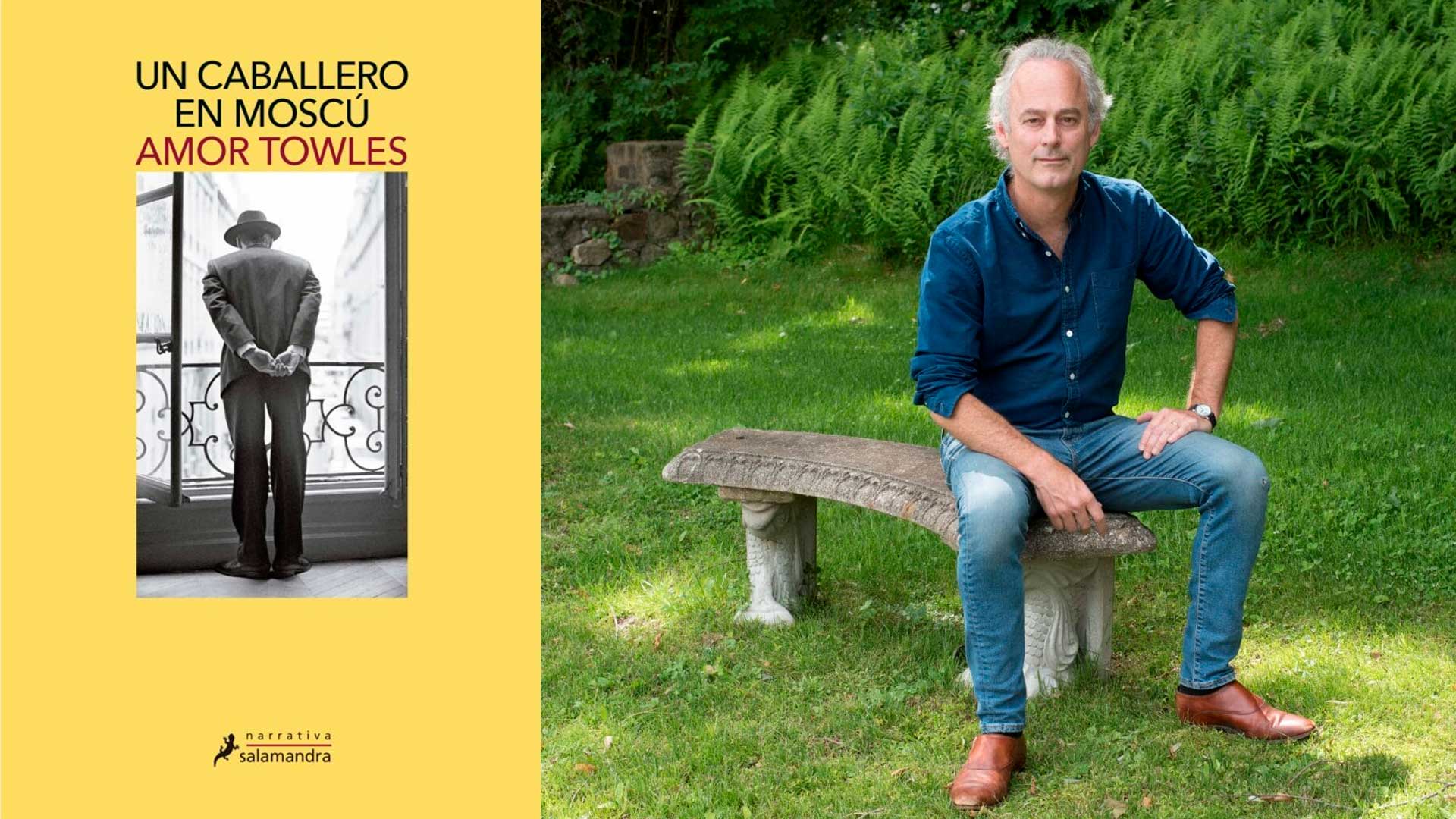 Portada de un caballero en Moscú y foto del autor